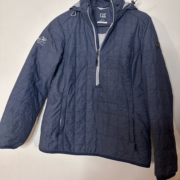 Cutter & Buck Tops - Gray Quilted Hooded Jacket